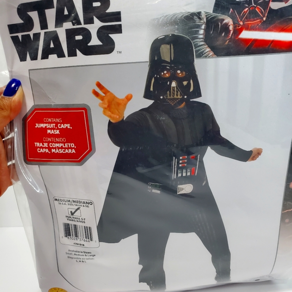 Star Wars Darth Vader Boys Halloween Costume Sz Small 4-6